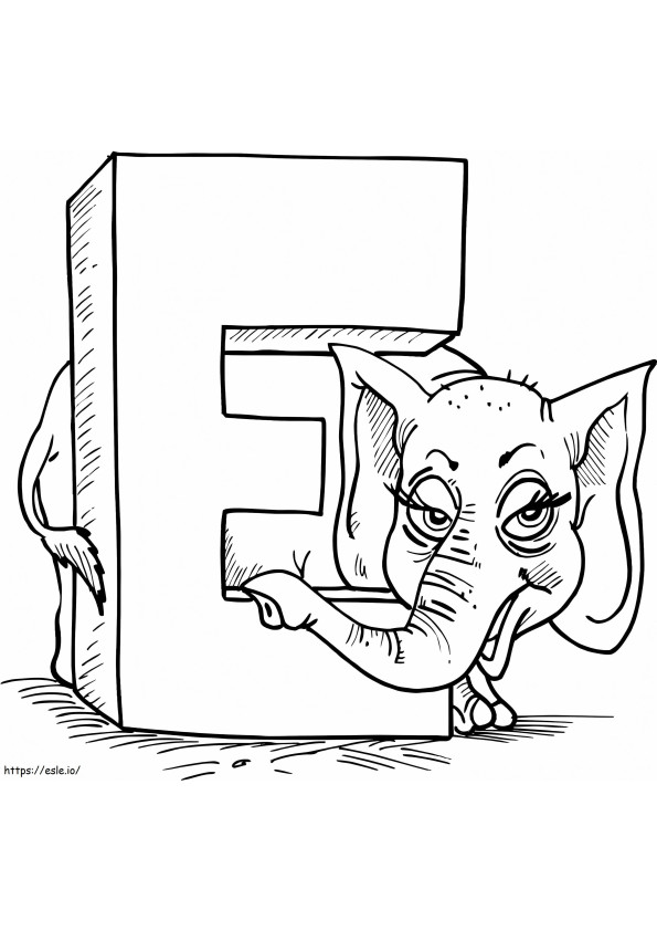 Letter E 2 coloring page