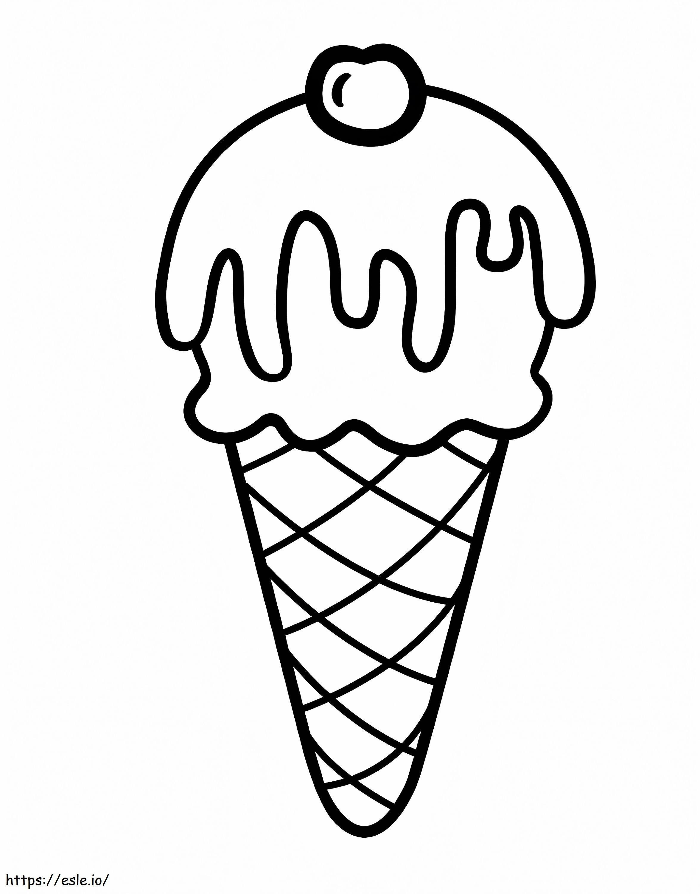 印刷可能なアイスクリームコーン ぬりえ - 塗り絵