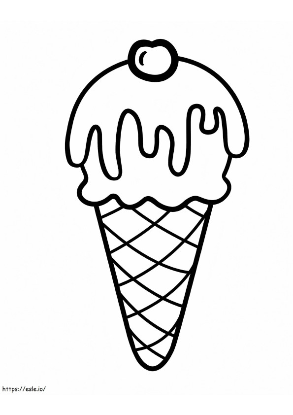 Cornet de înghețată imprimabil de colorat