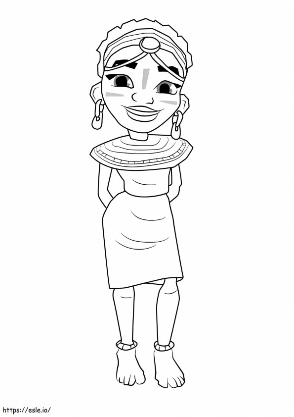 Zuri From Subway Surfers coloring page
