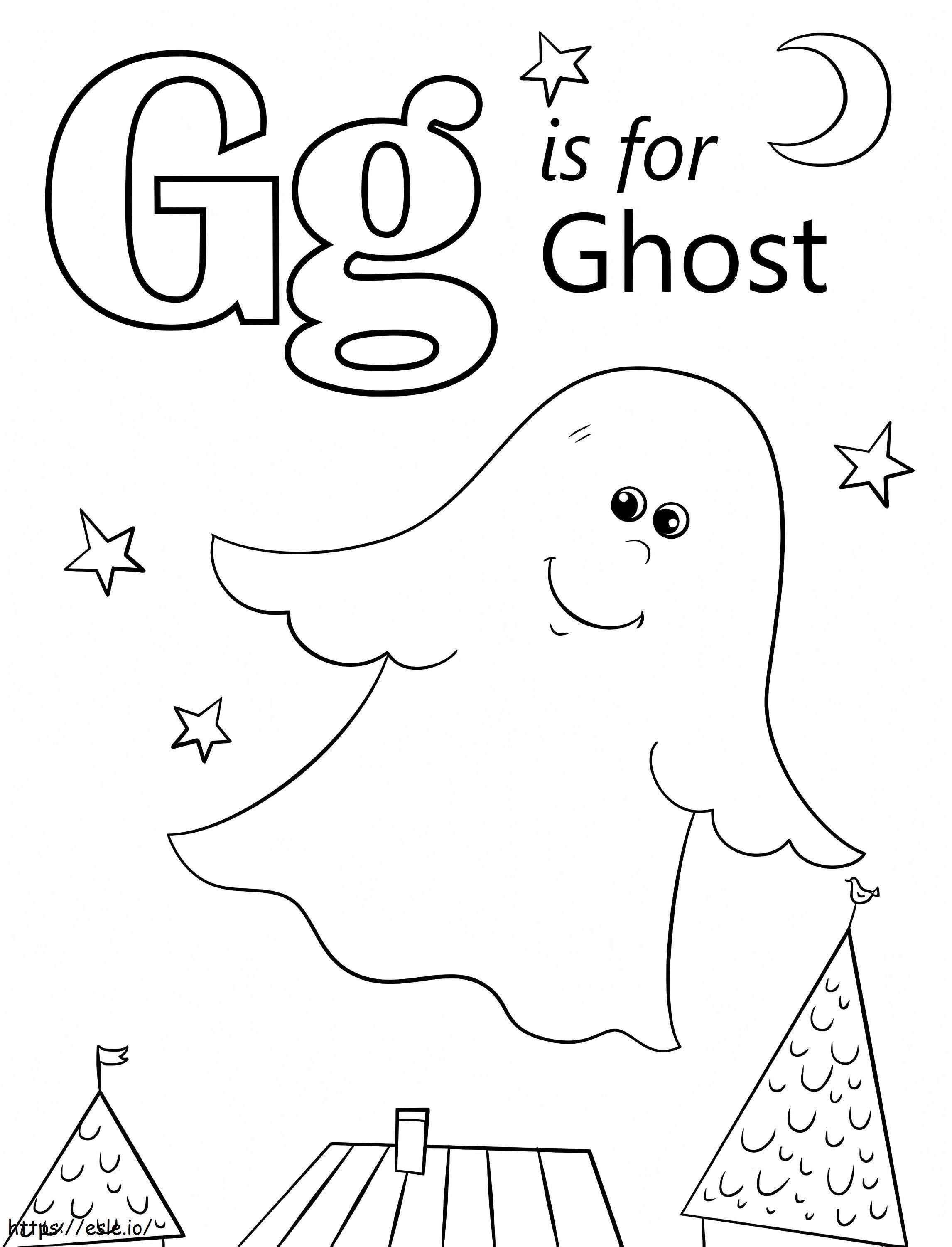 Letra fantasma G para colorear