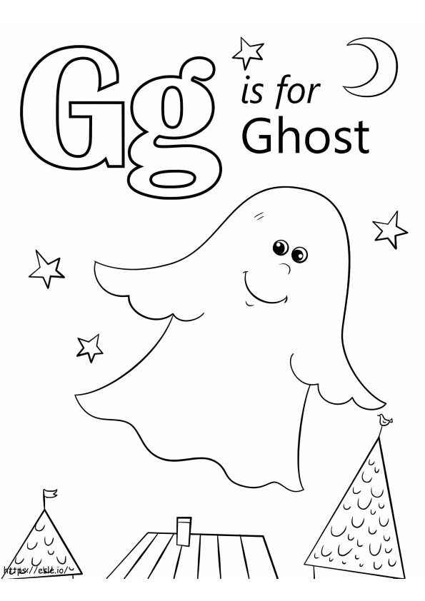 Coloriage Lettre fantôme G à imprimer dessin