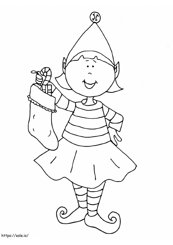 Elf Girl On The Shelf coloring page