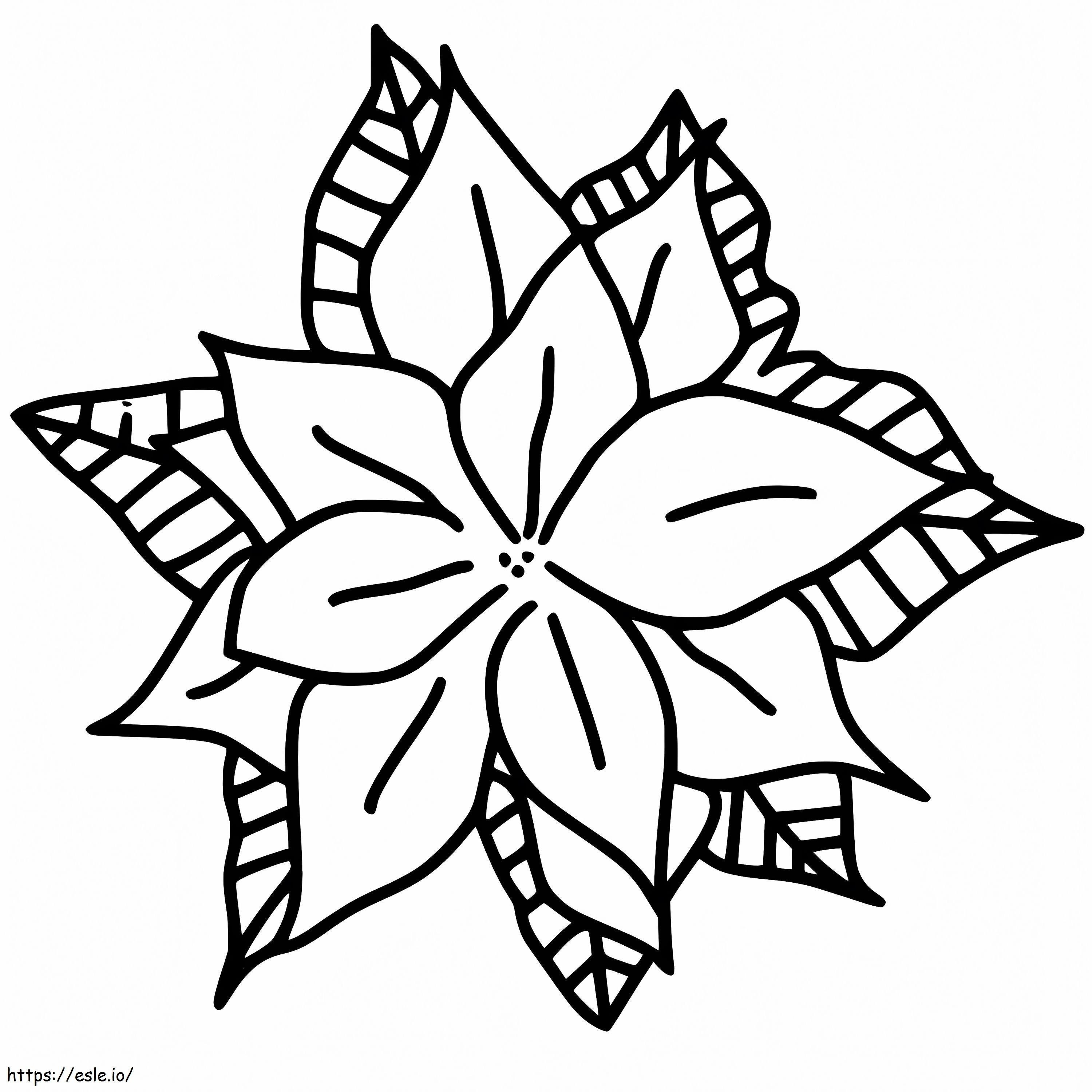 Free Christmas Poinsettia coloring page