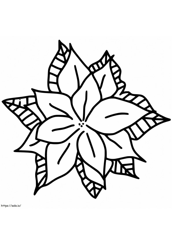 Free Christmas Poinsettia coloring page