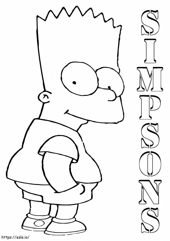 Bart Simpson sorrindo para colorir