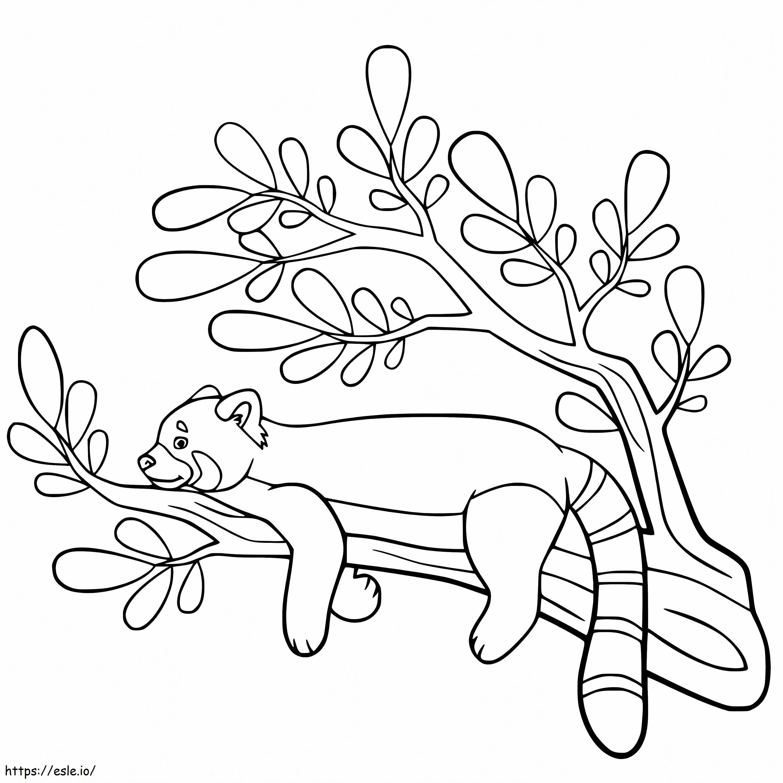 Lazy Red Panda coloring page