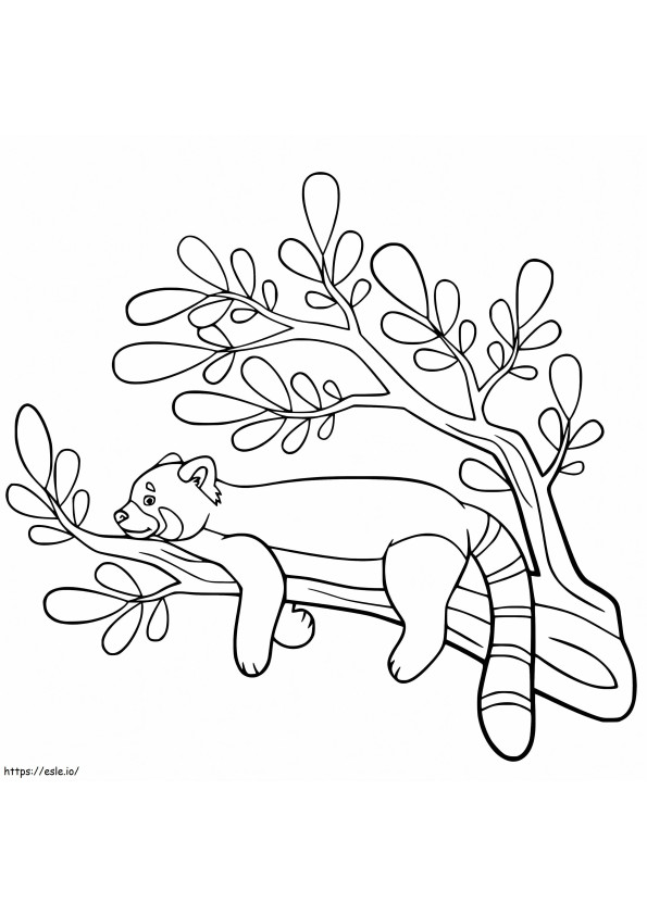 Lazy Red Panda coloring page