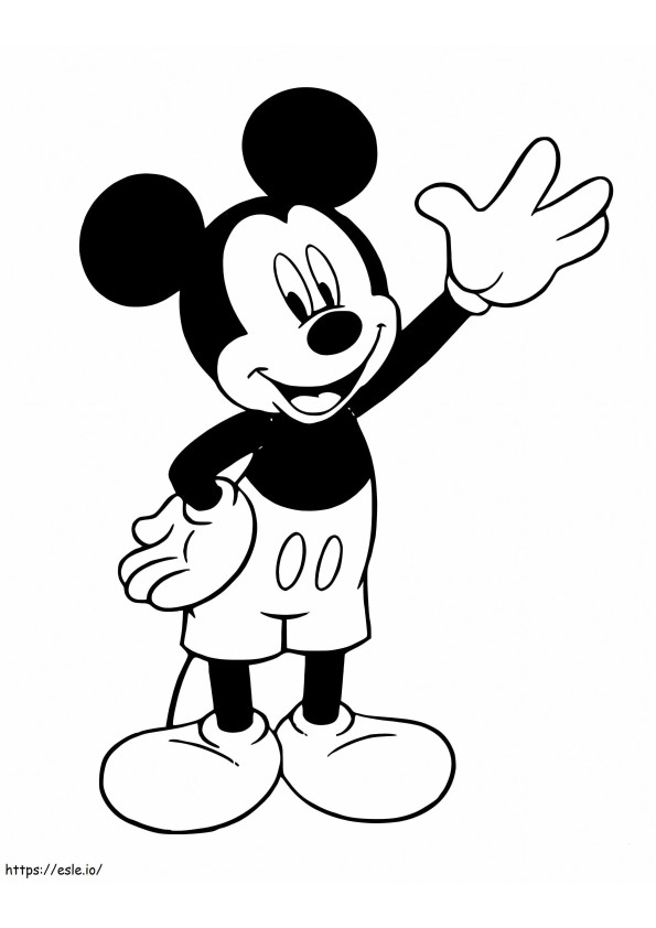Mickey Mouse Say Hello coloring page