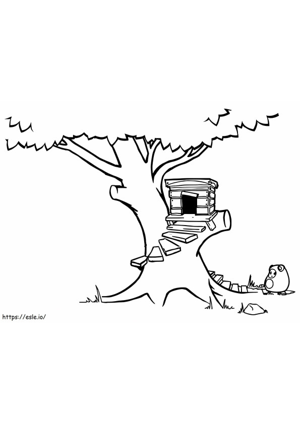 Tree House With Round Stairway Page Magic Pictures Sheets coloring page