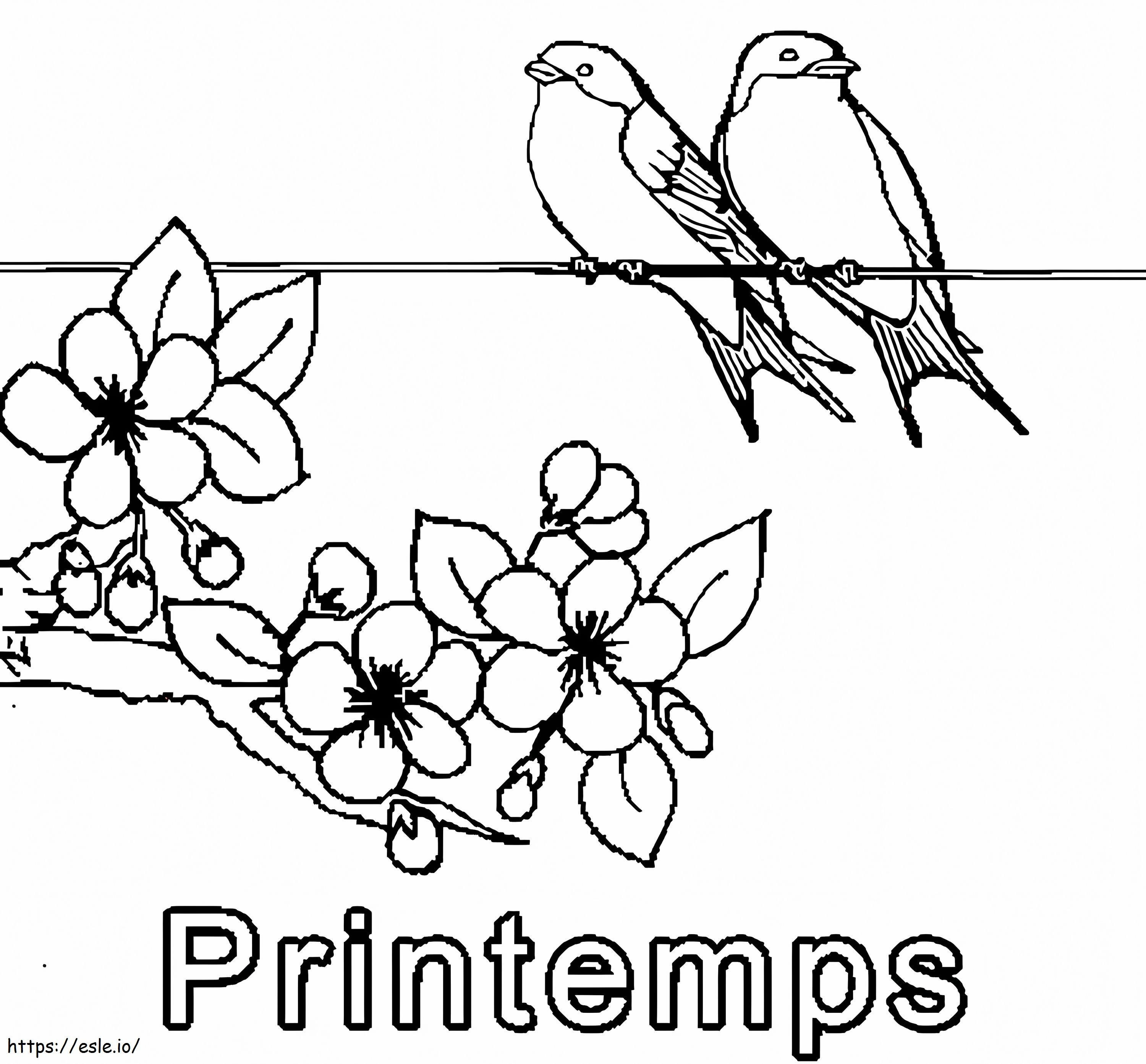 Coloriage Printemps 1 1024X951 à imprimer dessin