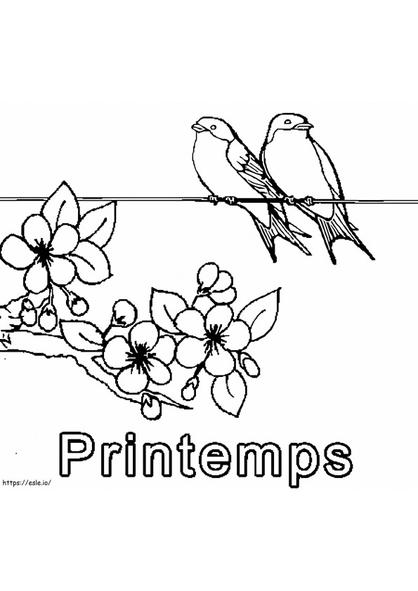 Coloriage Printemps 1 1024X951 à imprimer dessin