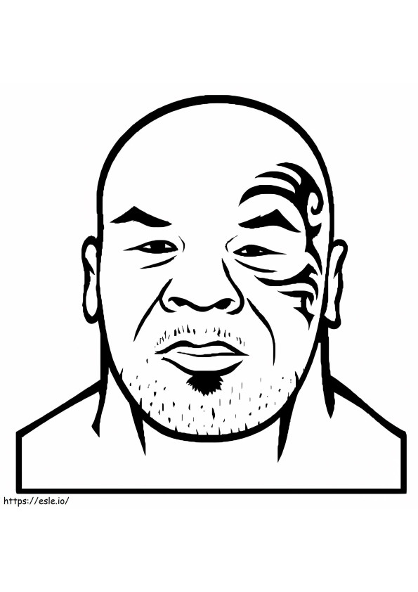 Het gezicht van Mike Tyson kleurplaat
