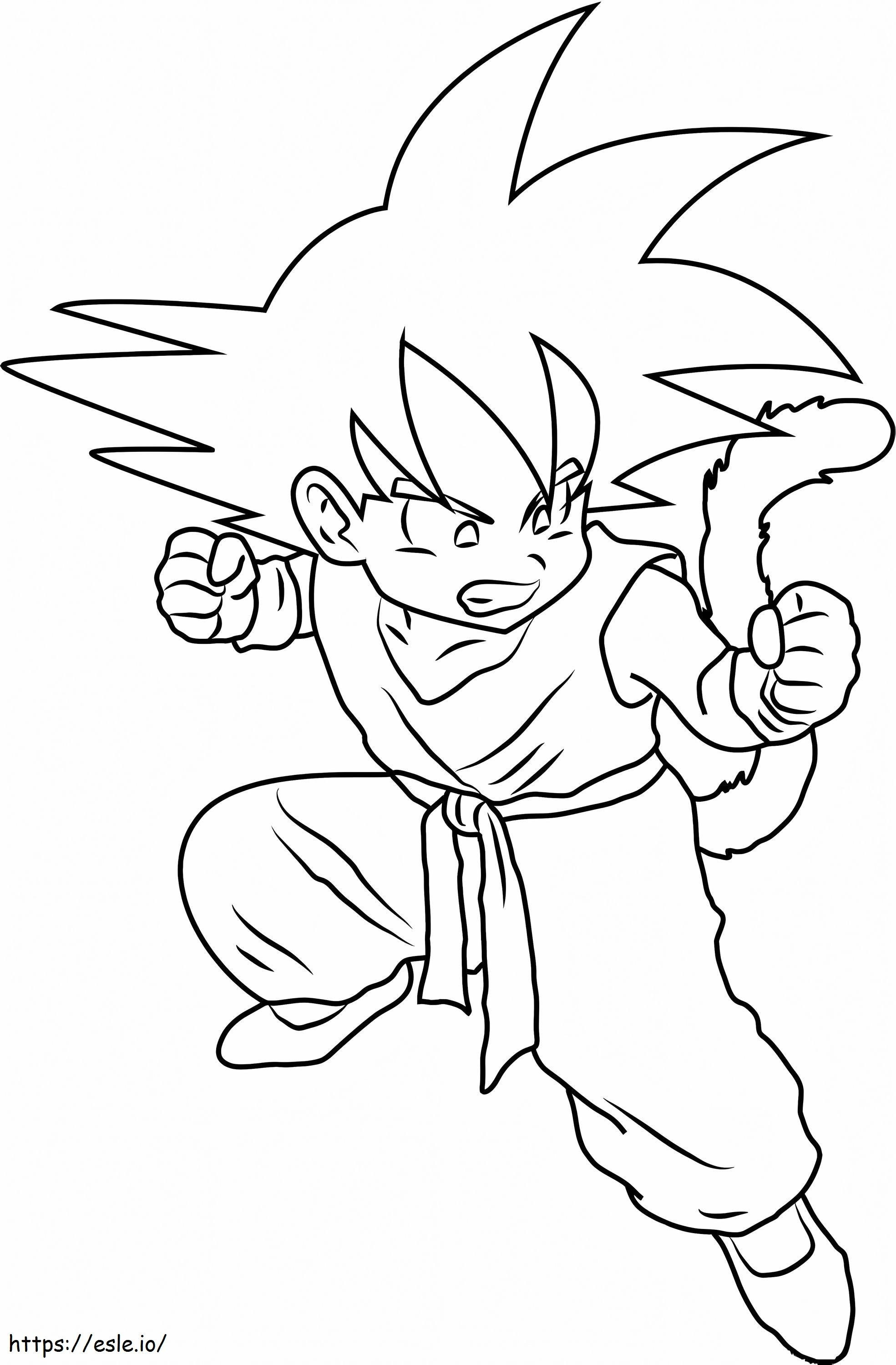Nino Enojado Goku para colorear
