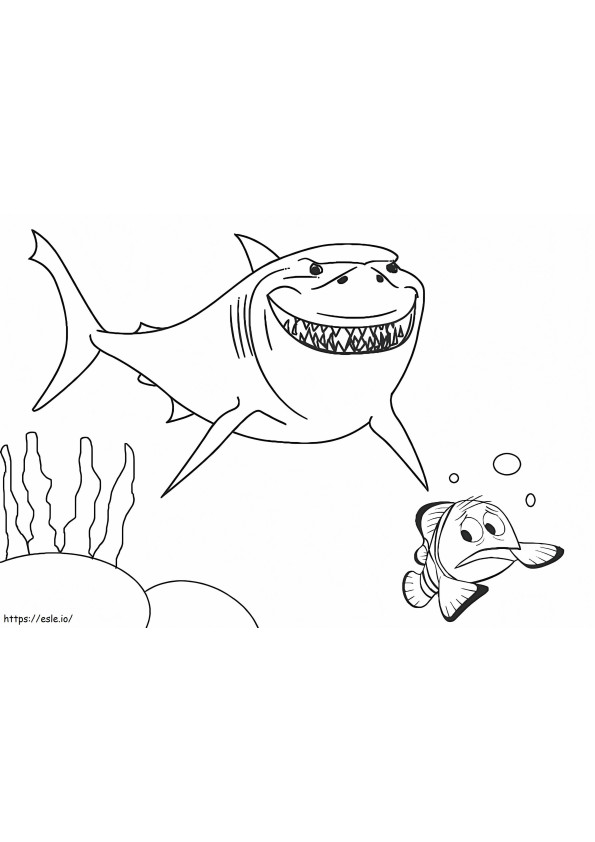 Coloriage requin et nemo à imprimer dessin