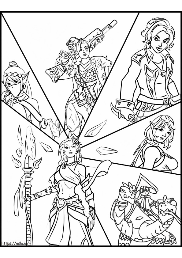 Characters From Paladins coloring page