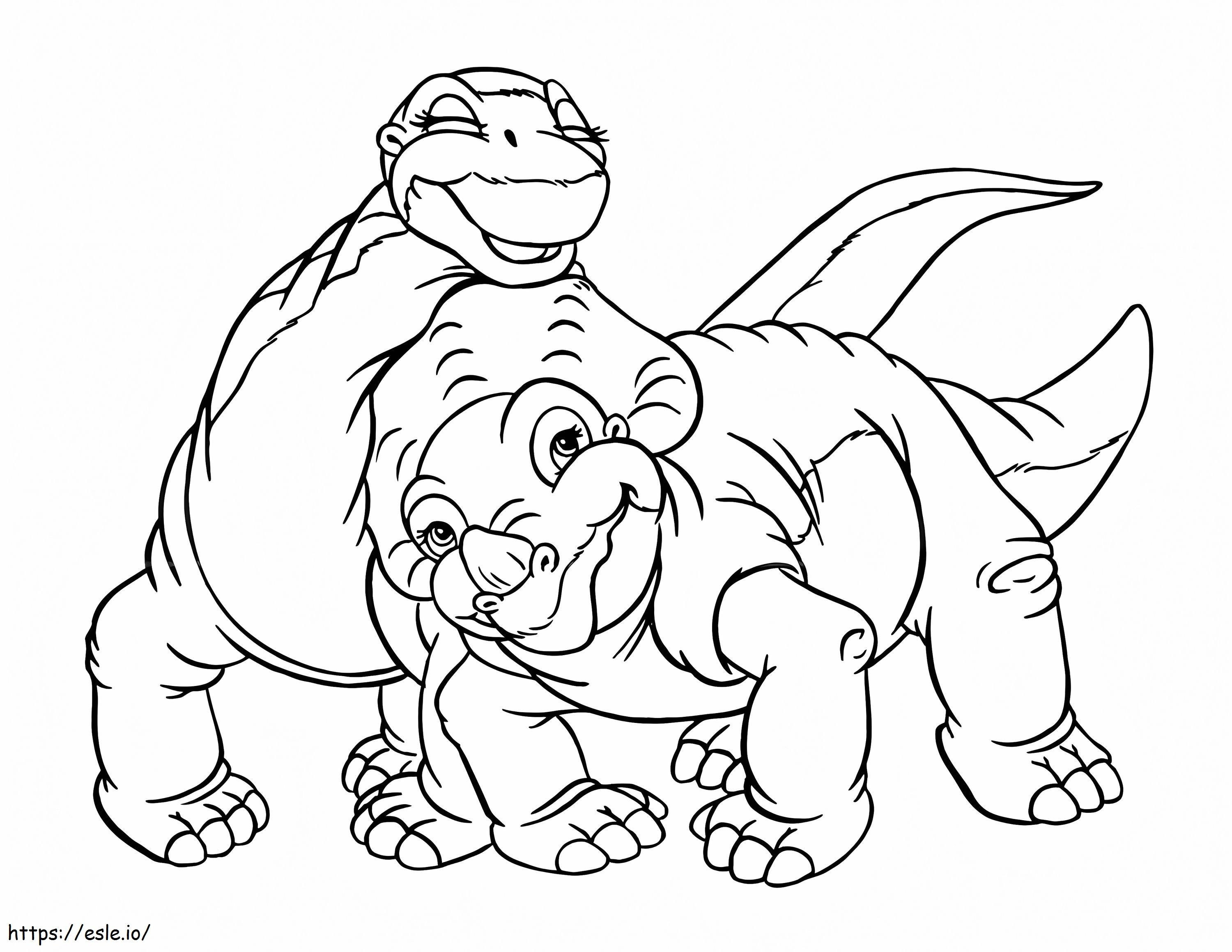 Littlefoot And Cera Land Before Time coloring page