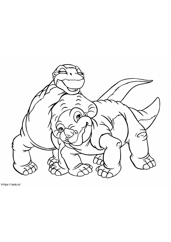 Littlefoot And Cera Land Before Time coloring page
