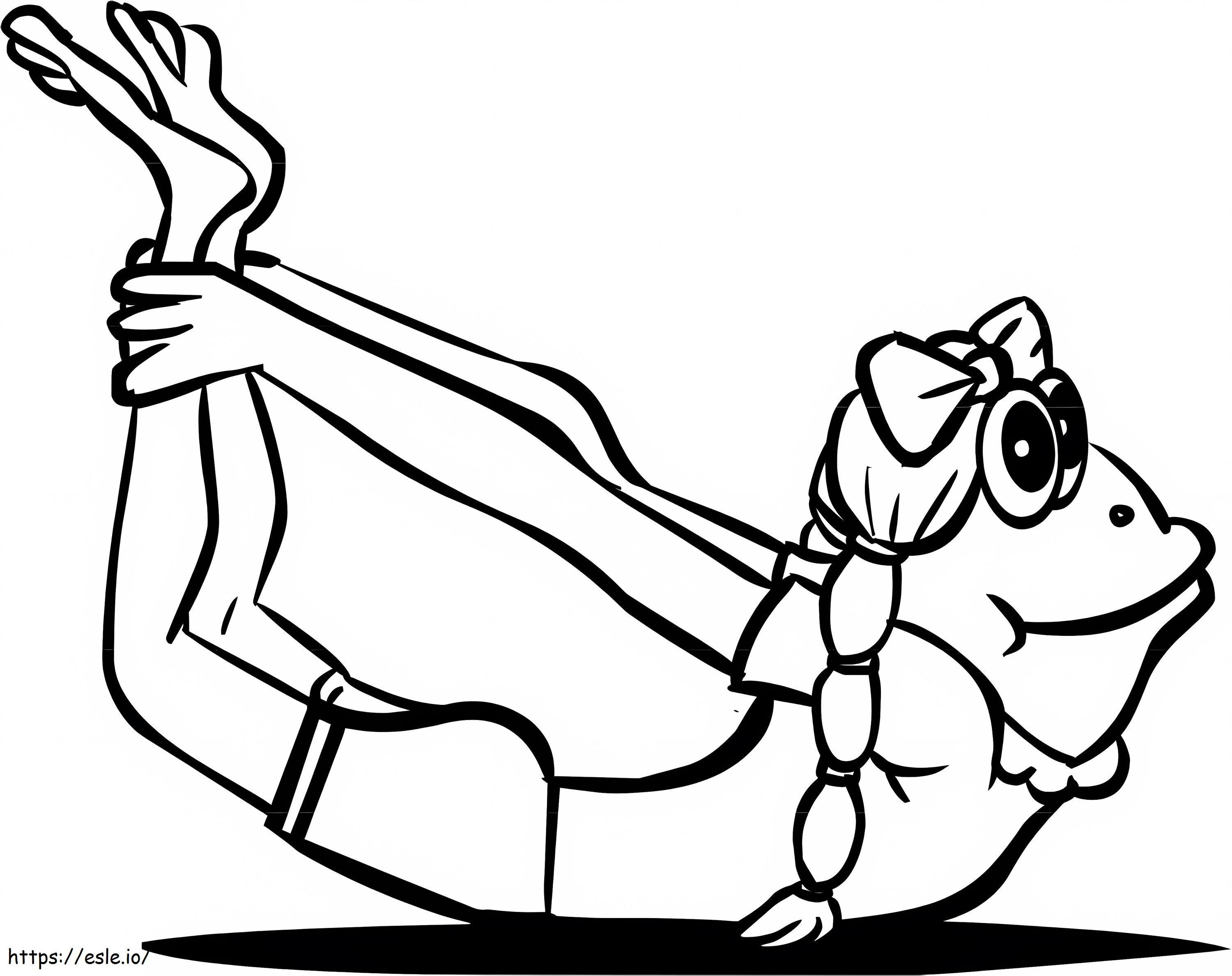 Niedlicher Frosch beim Yoga ausmalbilder