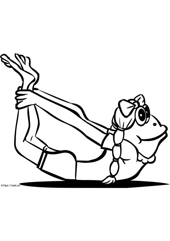 Coloriage Grenouille mignonne faisant du yoga à imprimer dessin