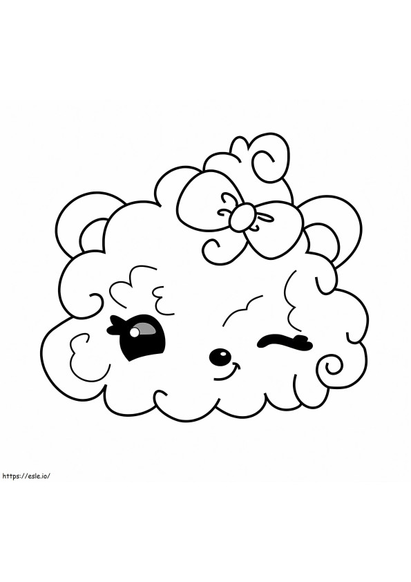 Coloriage Kawaii Cloud fait un clin d'œil à Num Noms à imprimer dessin