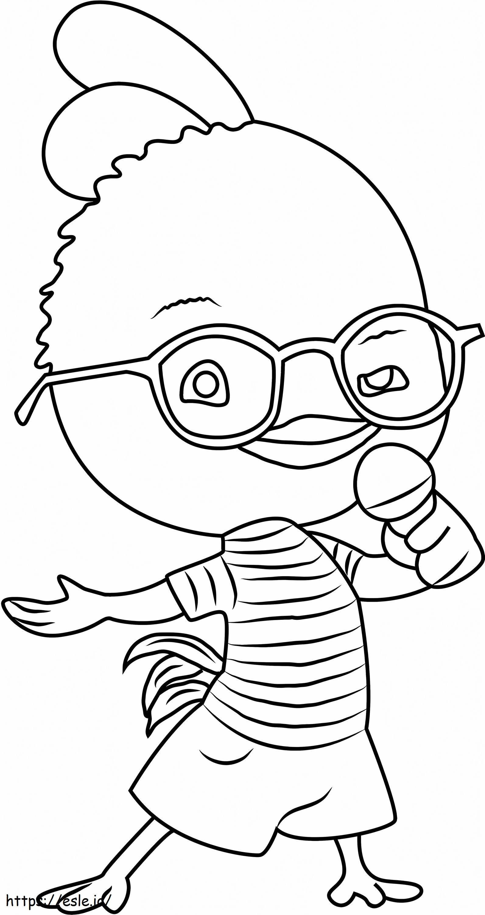 Chicken Little Singing Song A4 coloring page