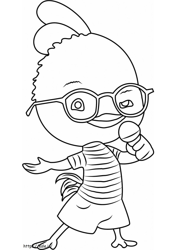Chicken Little Singing Song A4 coloring page