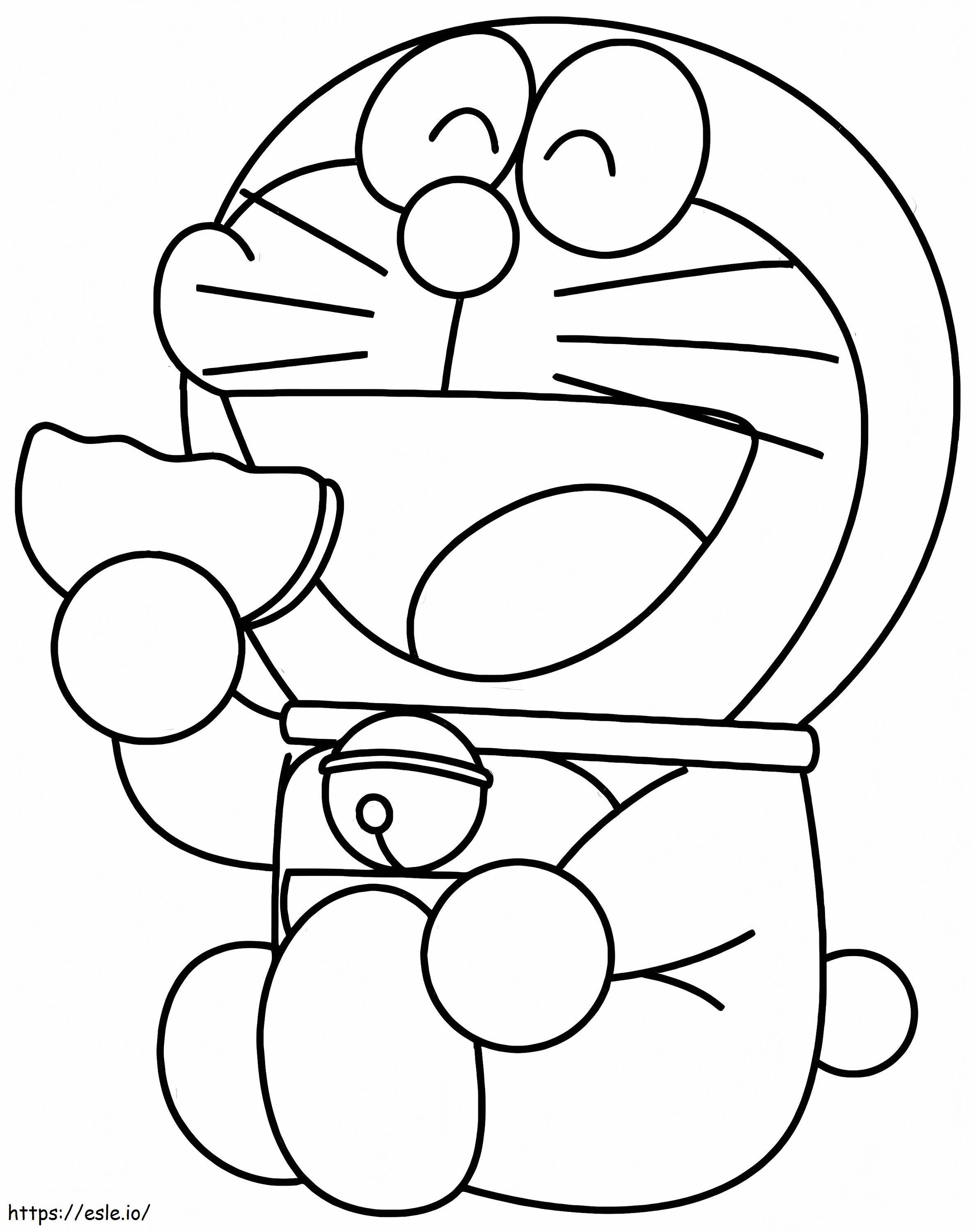  Doraemon isst Donut A4 ausmalbilder