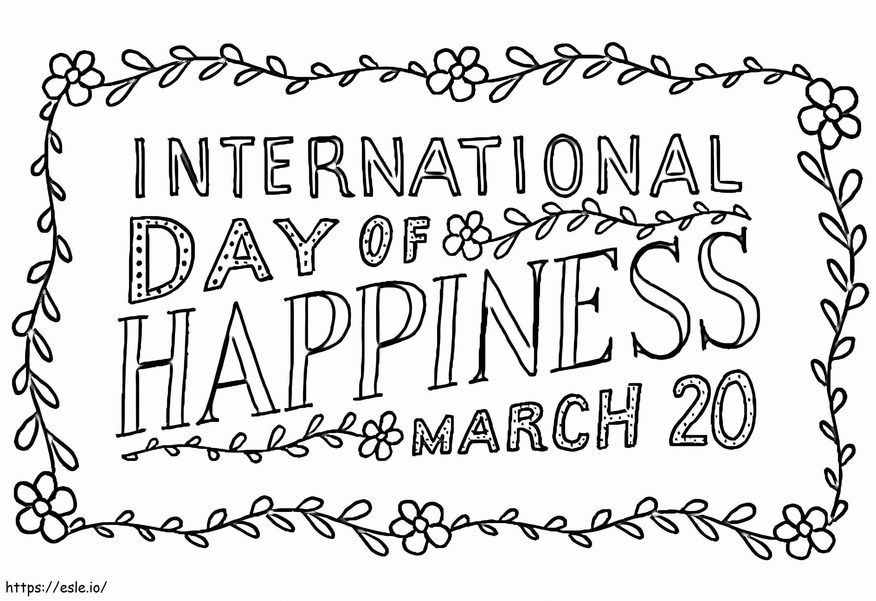 Internationaler Tag des Glücks ausmalbilder