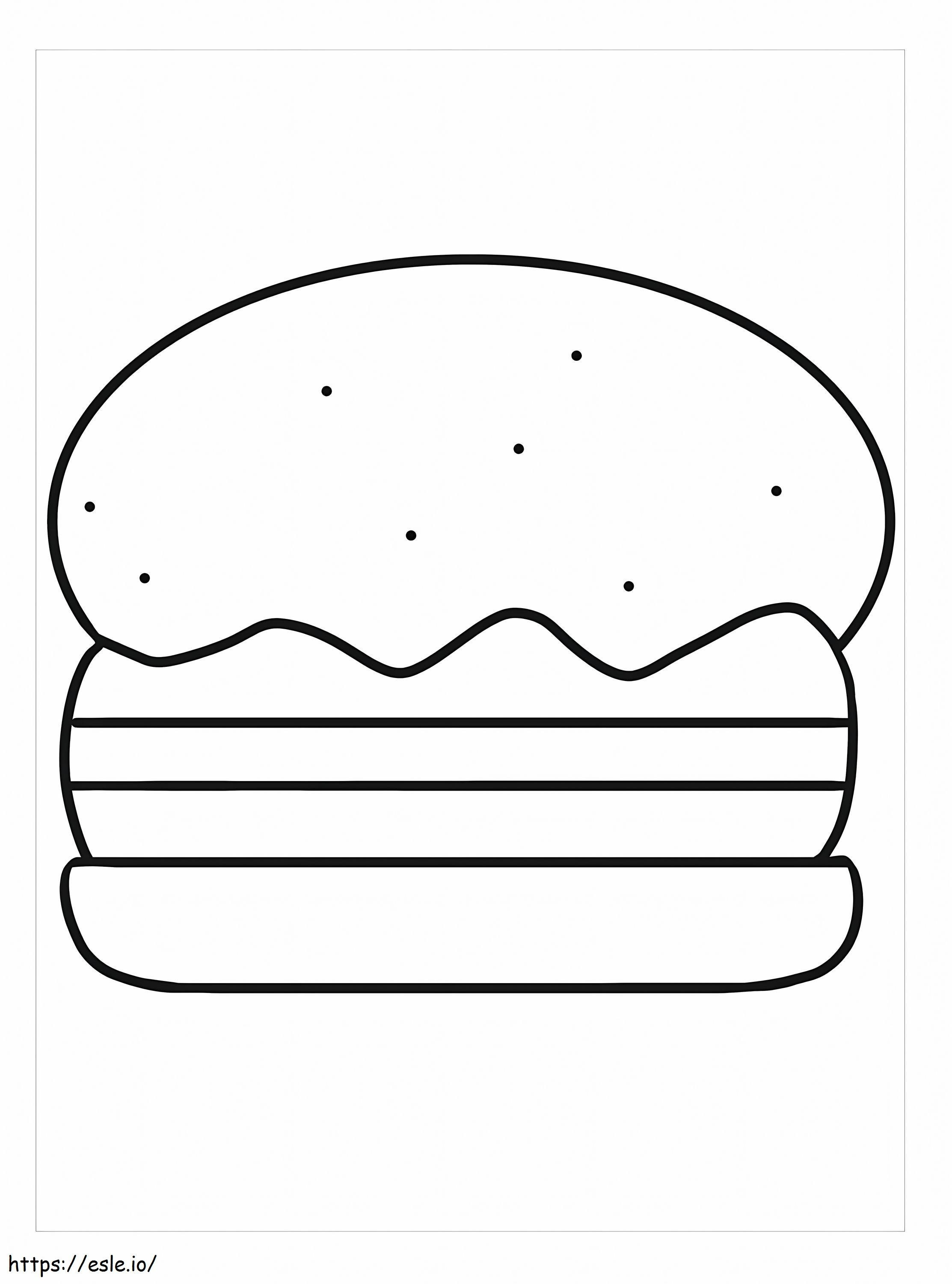 Hamburger om af te drukken kleurplaat kleurplaat