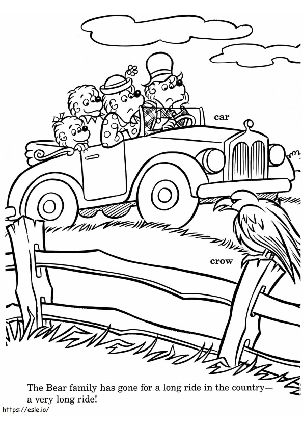 Berenstain Bears In Car coloring page