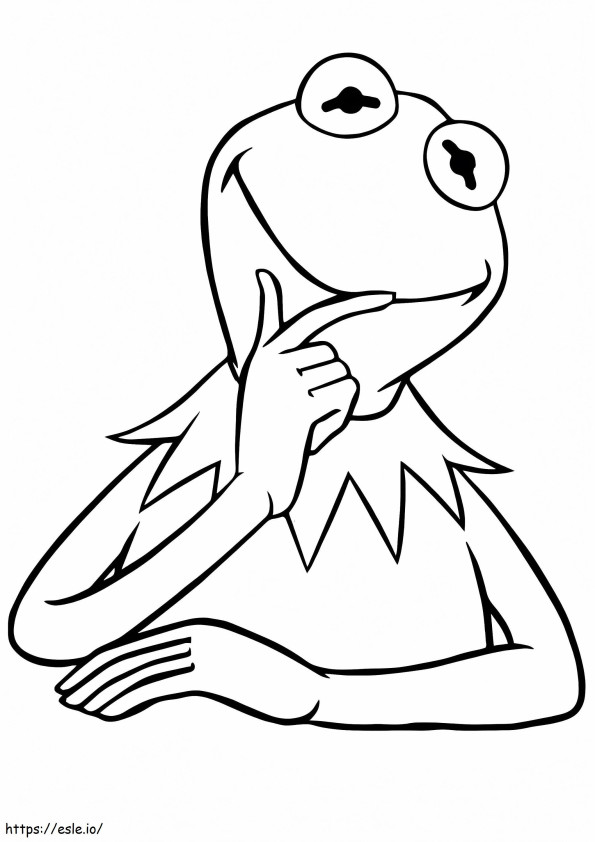 Frog Thinking coloring page