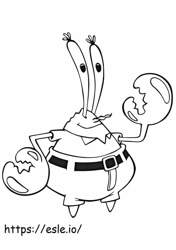 Mr. Krabs Smiling coloring page