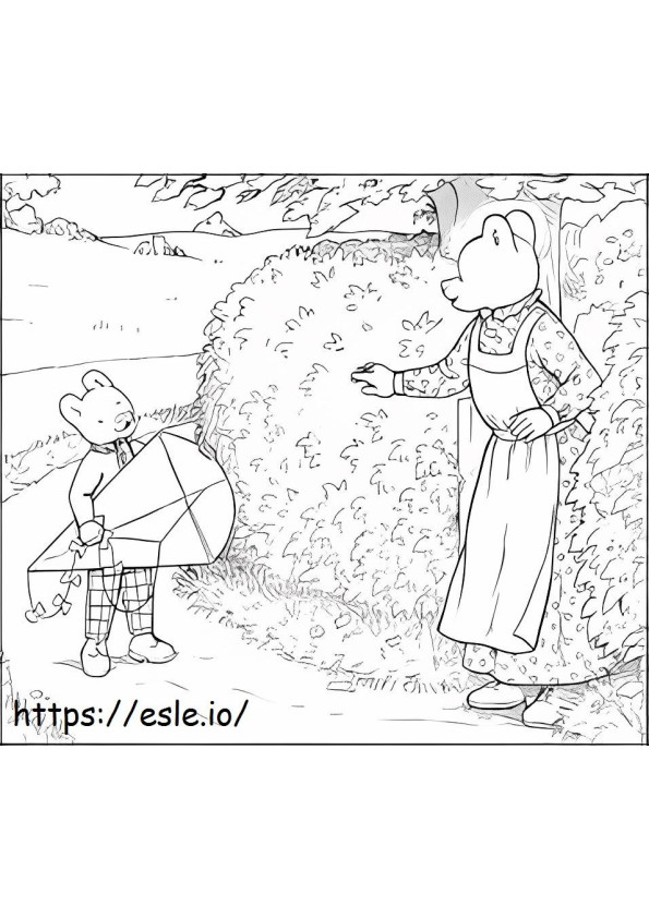 Rupert Bear And His Mom coloring page