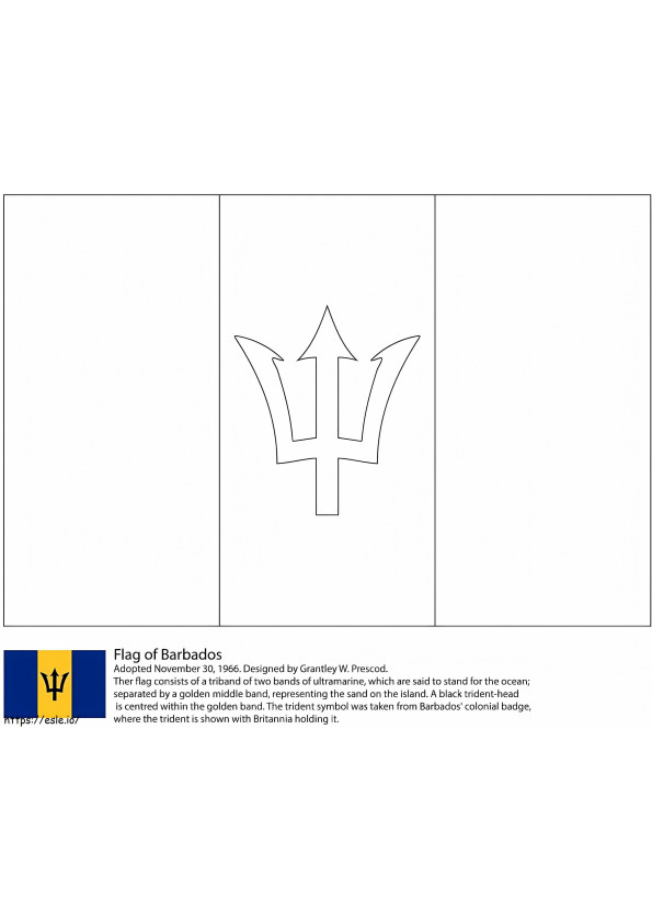Flag Of Barbados 1 coloring page