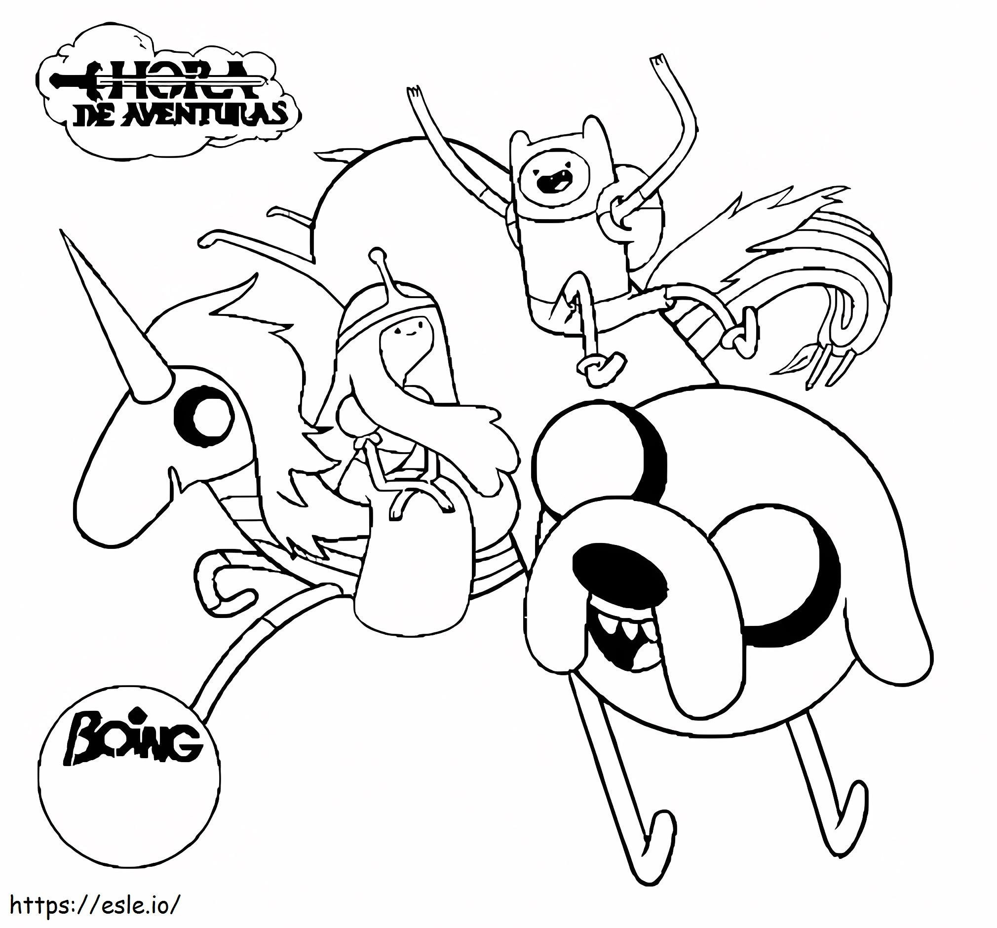 Coloriage Princesse Bubblegum et ses amis à imprimer dessin