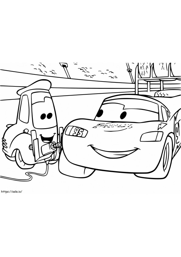 Guido Et Lightning Mcqueen coloring page