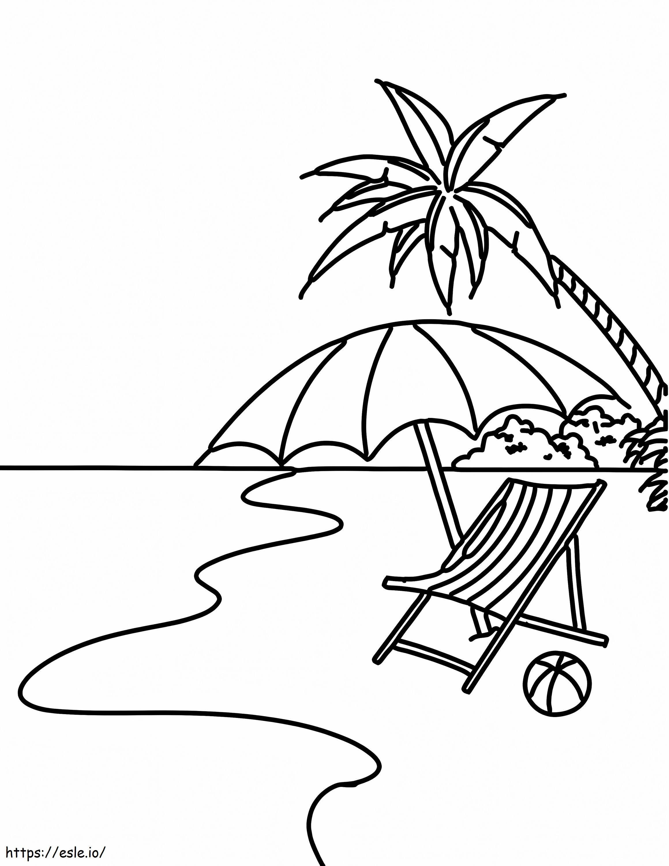 Summer Beach Scene coloring page