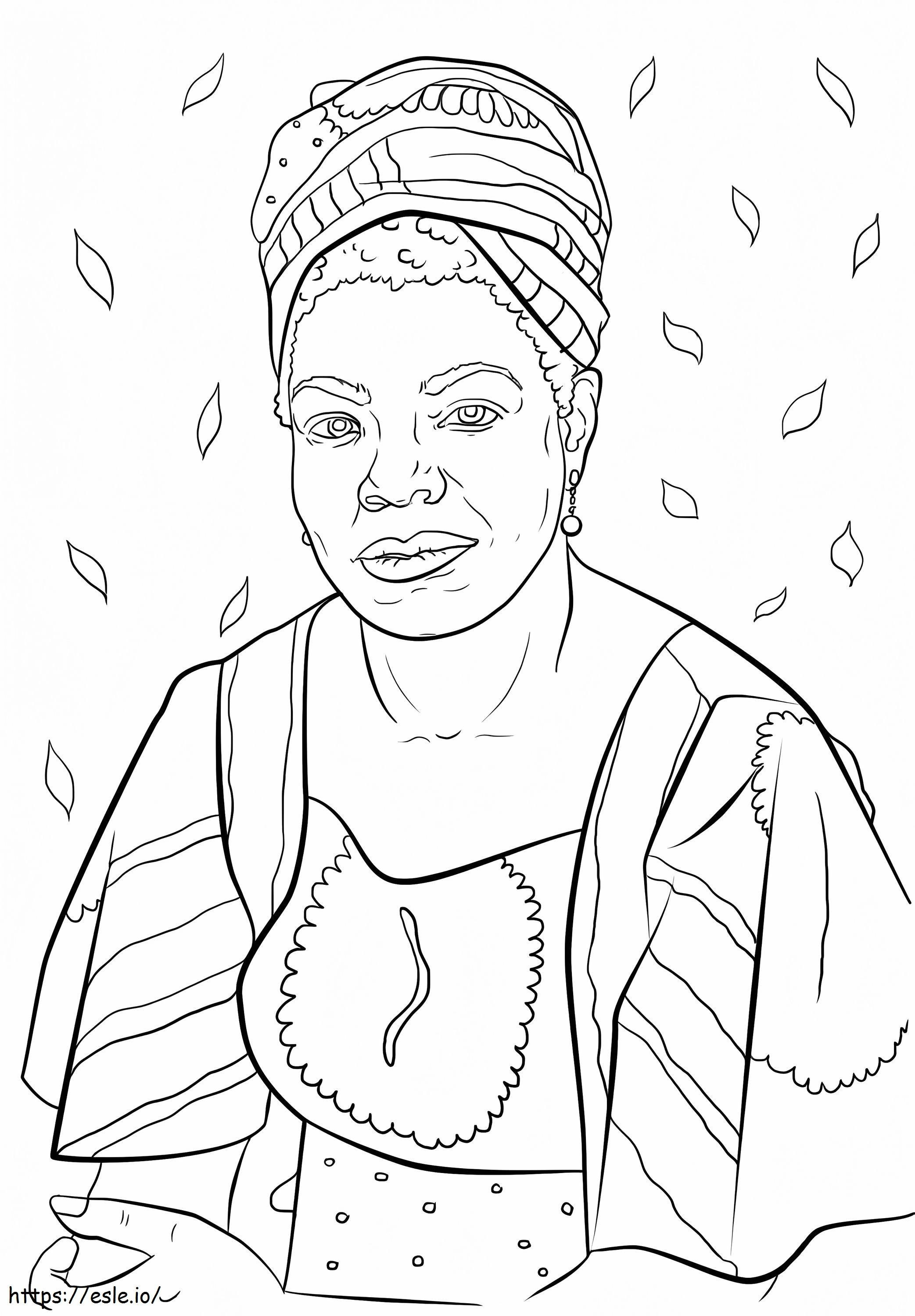 Libre Maya Angelou para colorear