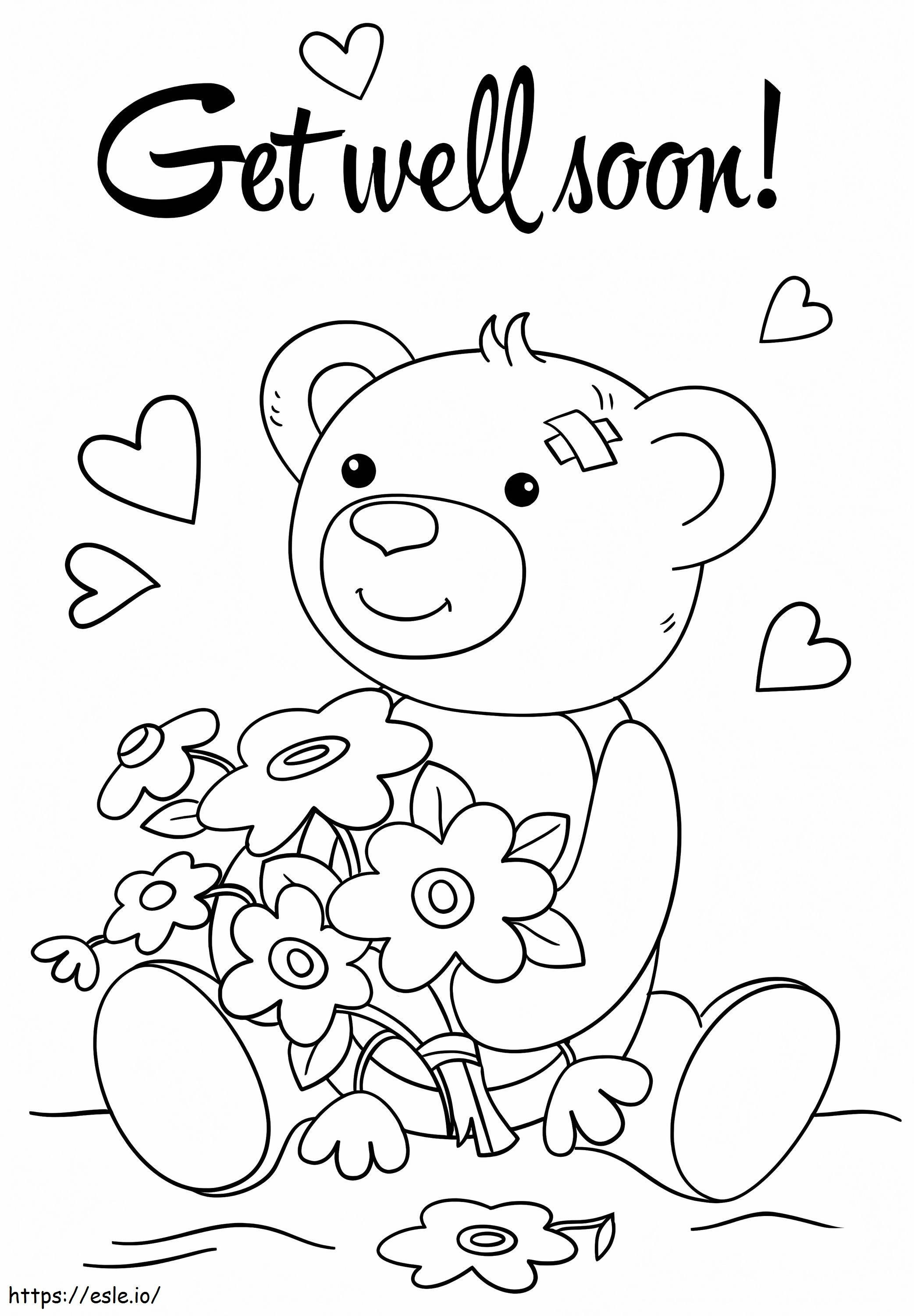 Cute Get Well Soon Coloring Page coloring page