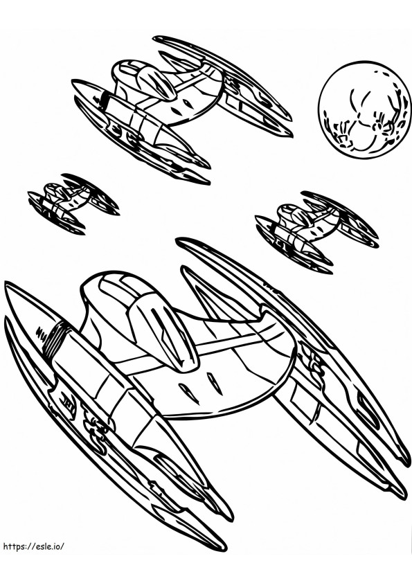 Trade Federation Spaceships A4 coloring page