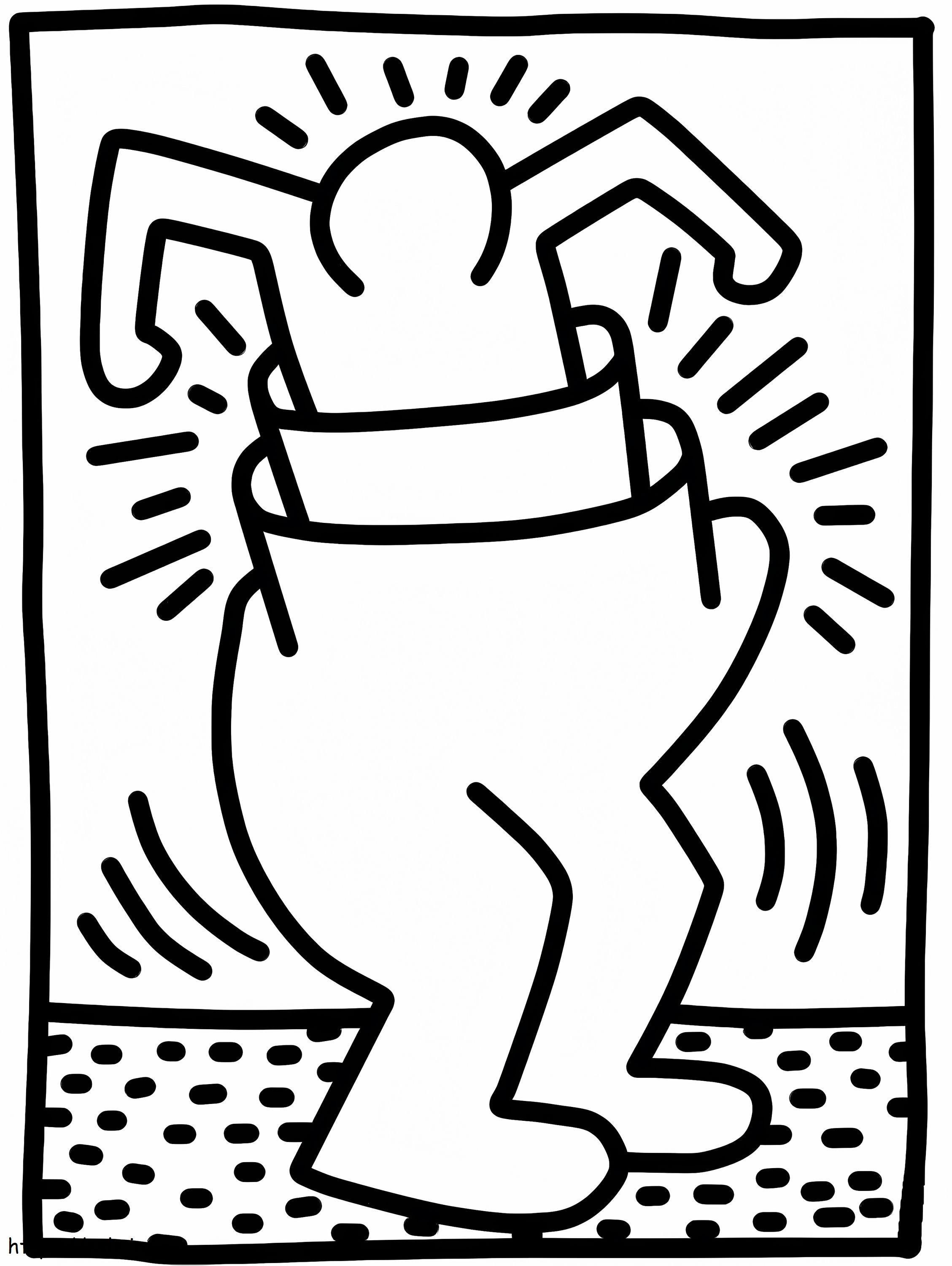  Pop Shop-figuur van Keith Haring kleurplaat kleurplaat