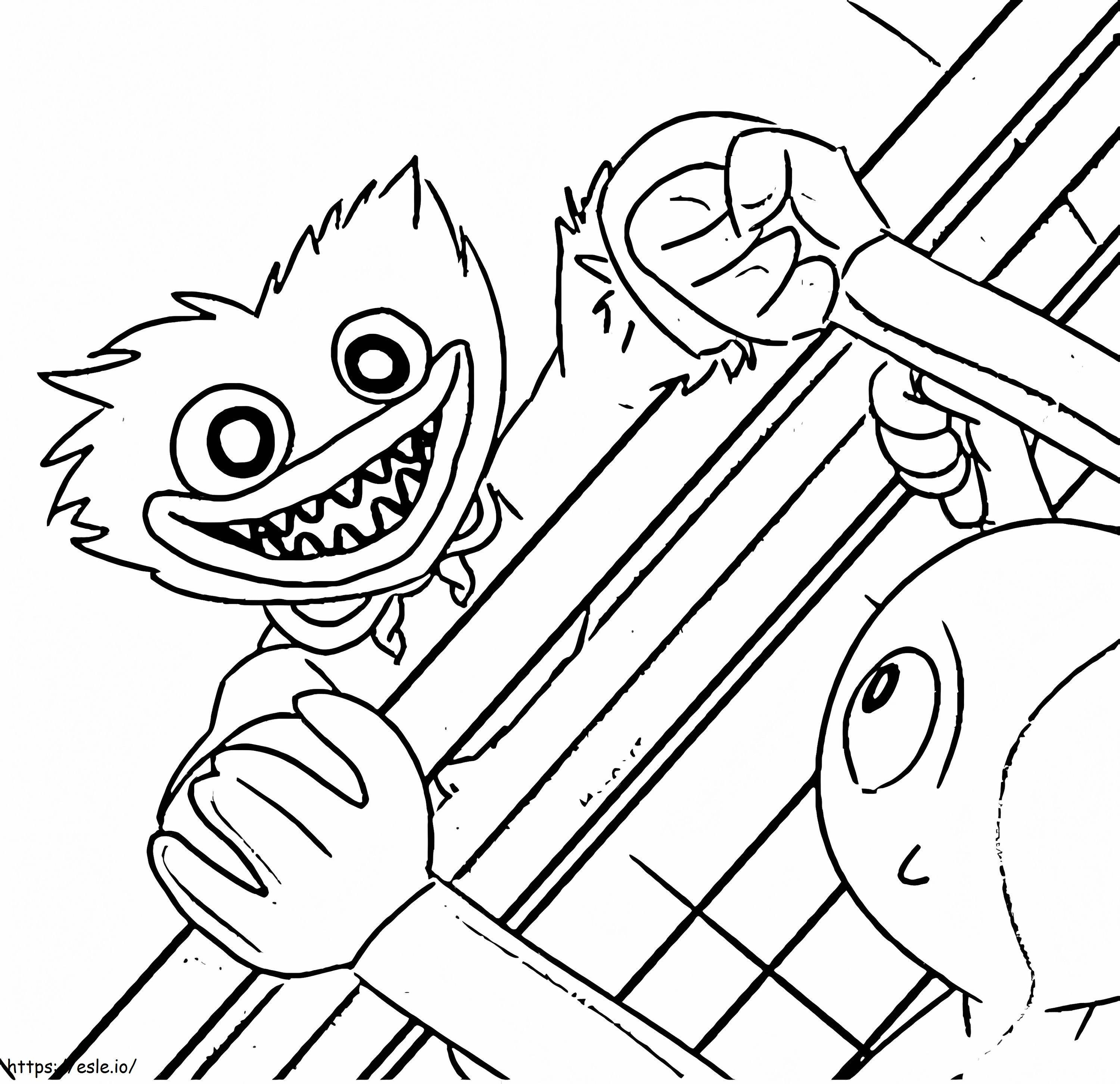 Huggy Wuggy para Colorir  Huggy Wuggy Coloring Page 
