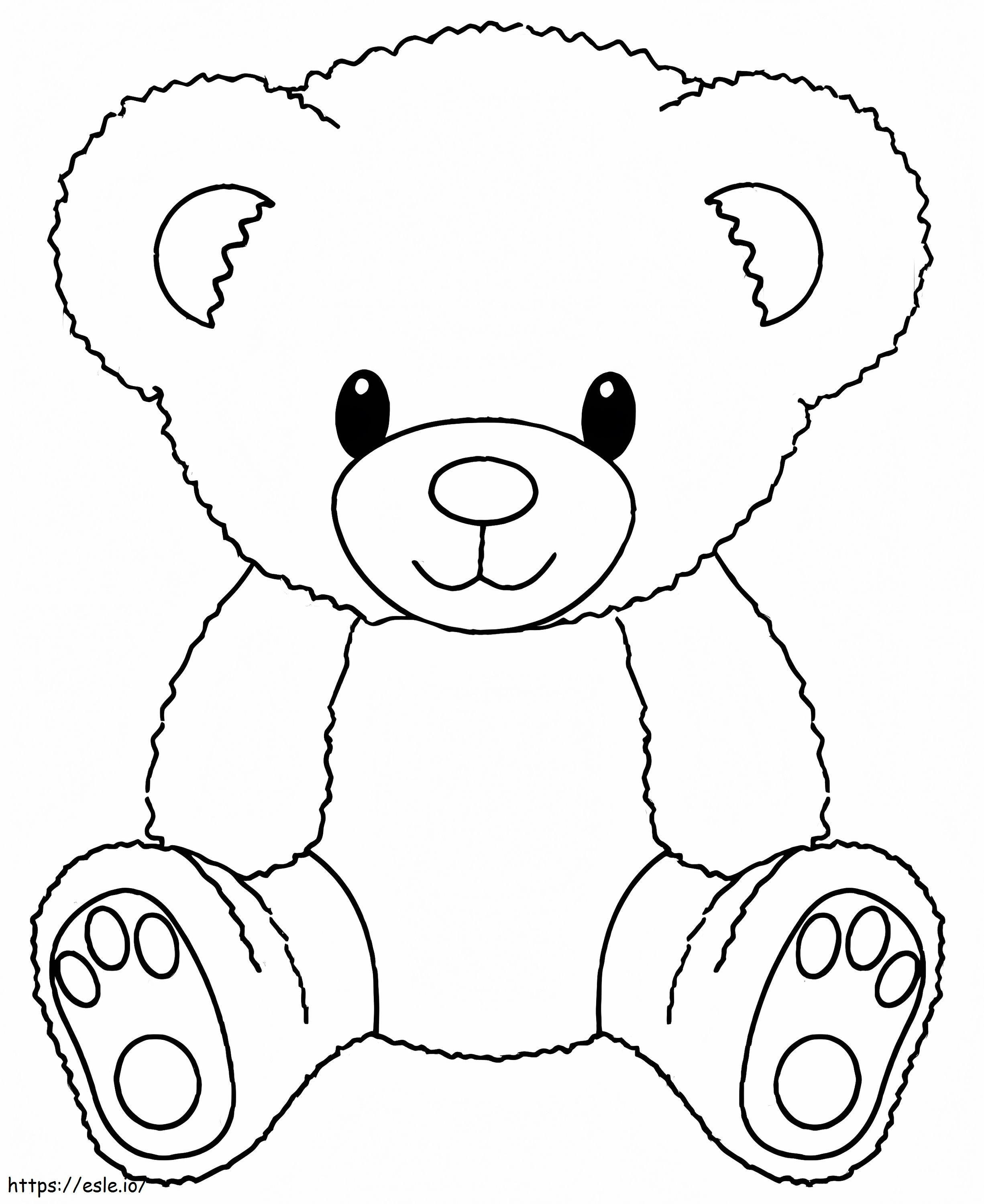 Basic Teddy Bear Sitting coloring page