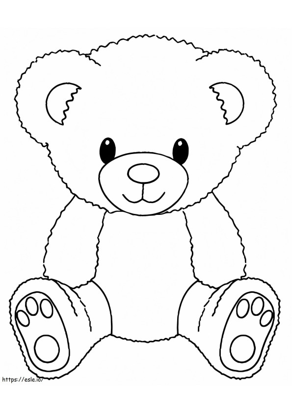 Urso de pelúcia básico sentado para colorir