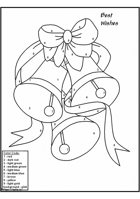 Jingle Bells Color By Number coloring page