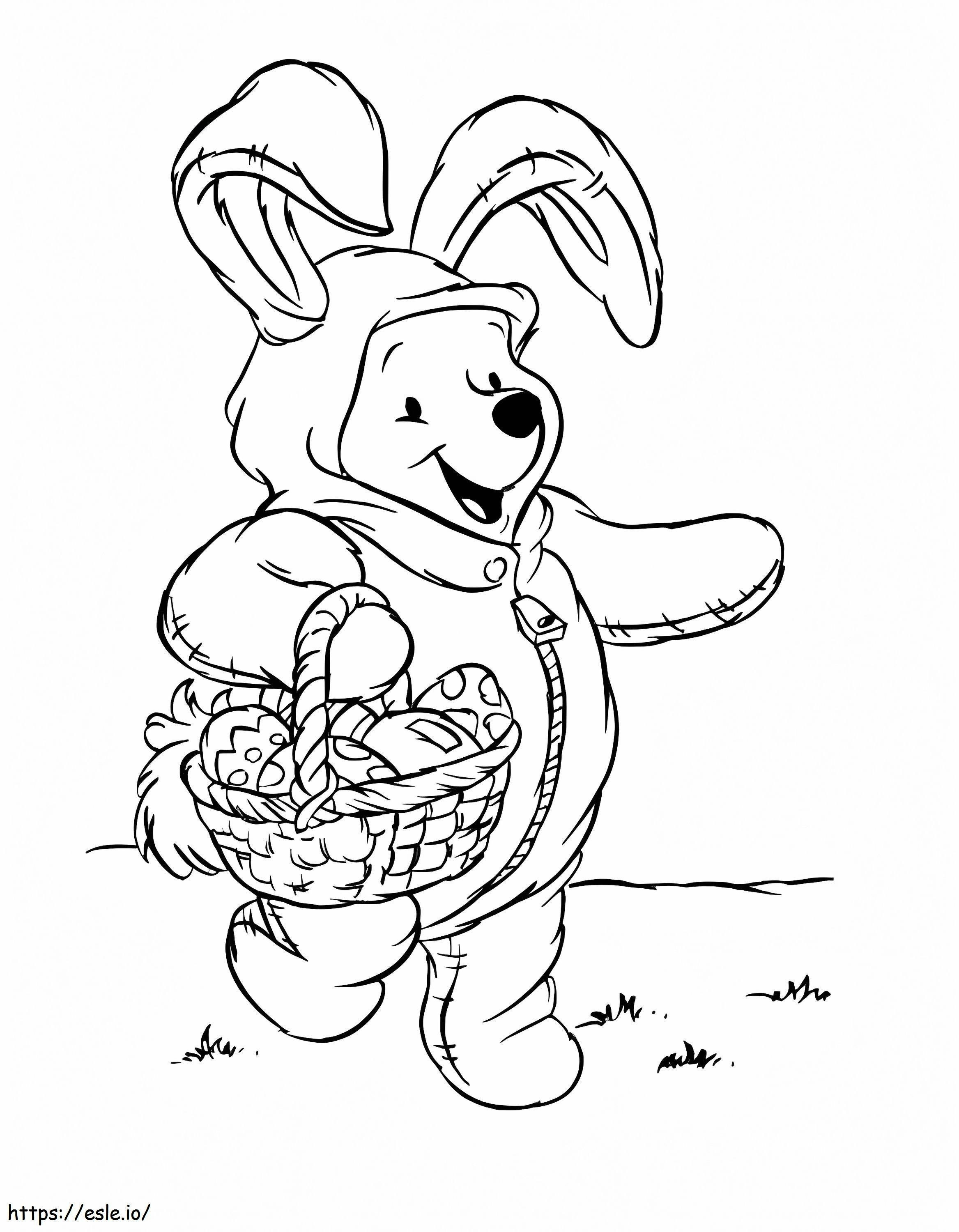Pooh And Easter Basket coloring page