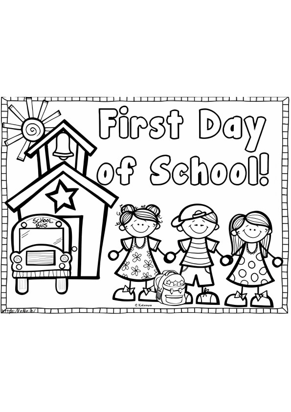 First Day At Kindergarten coloring page