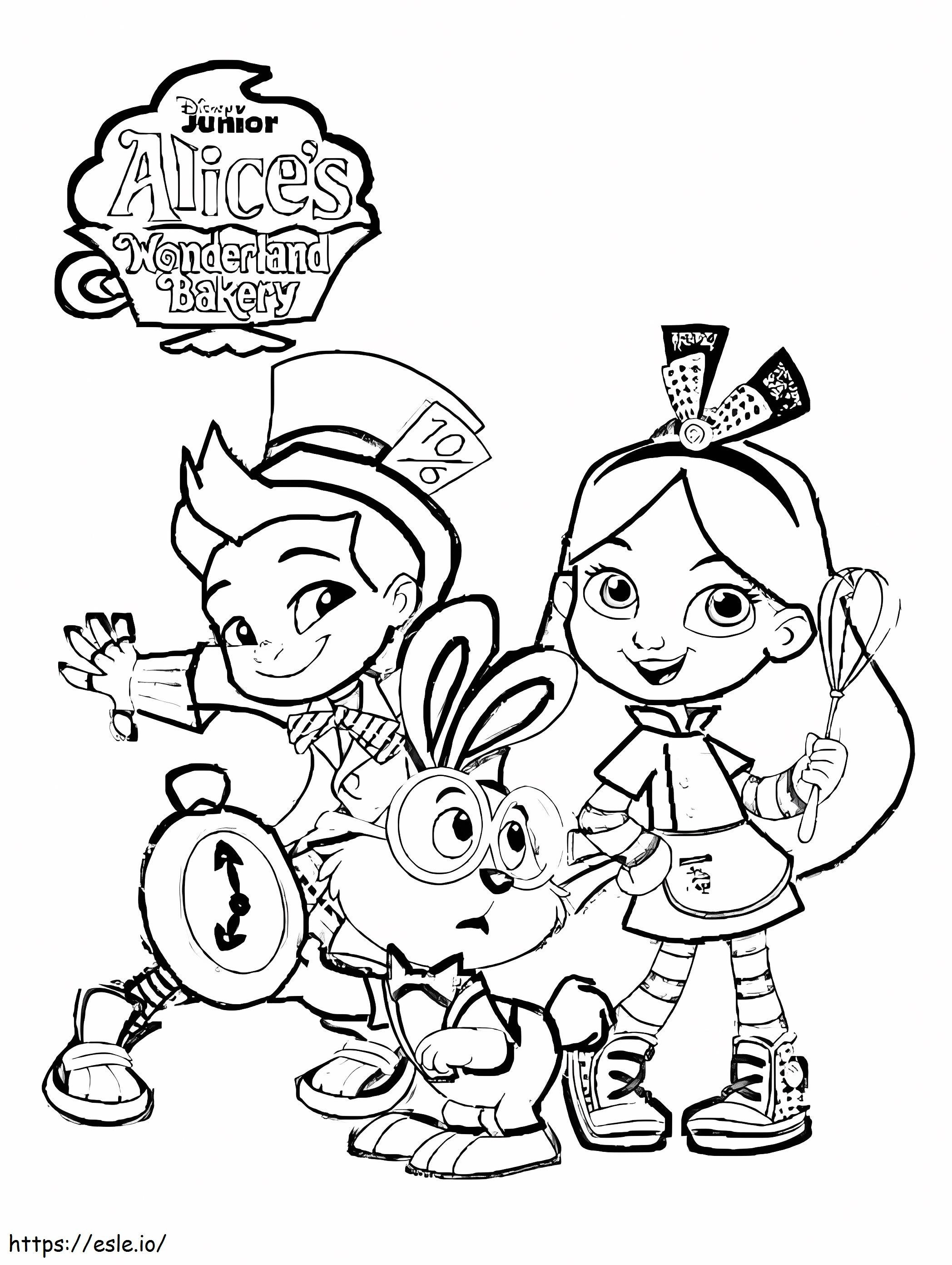 Padaria Alices Wonderland para impressão gratuita para colorir