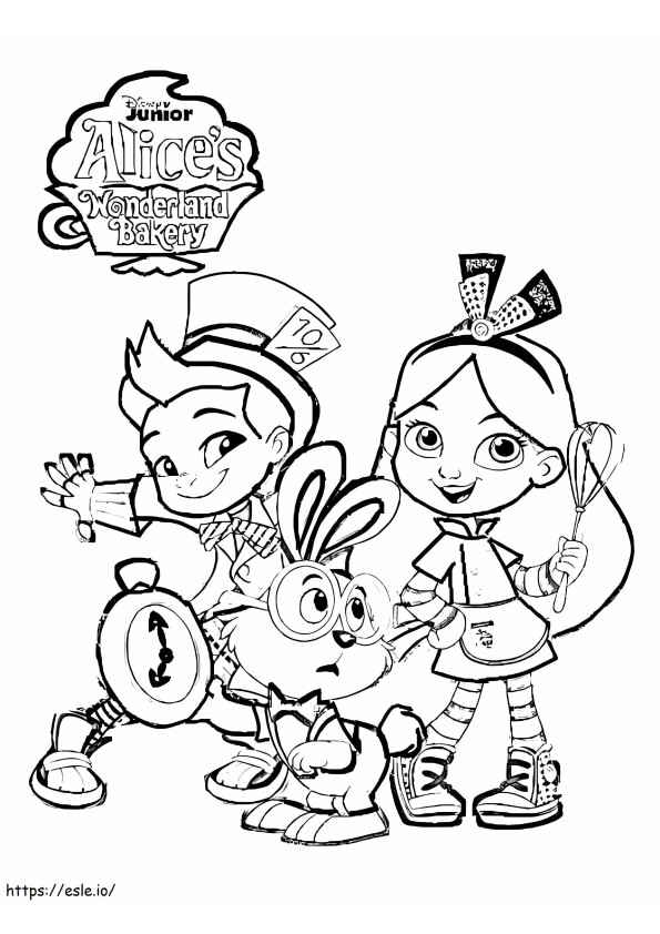 Free Printable Alices Wonderland Bakery coloring page